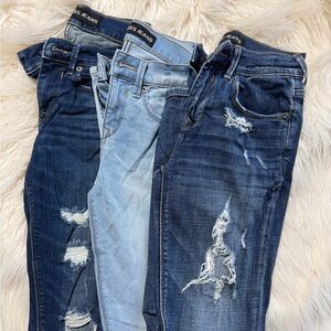 Express Women's Skinny Jeans in Dark and Light Blue